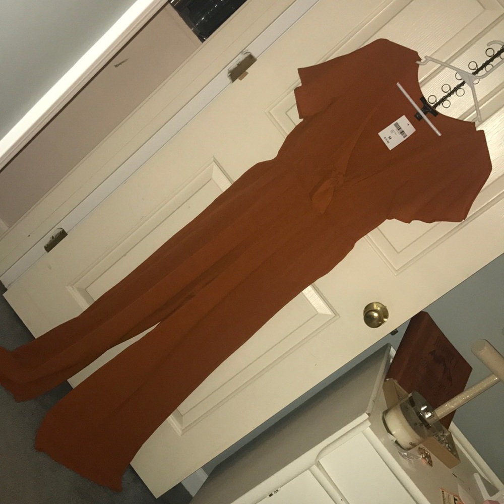 Burnt orange cut out jumpsuit